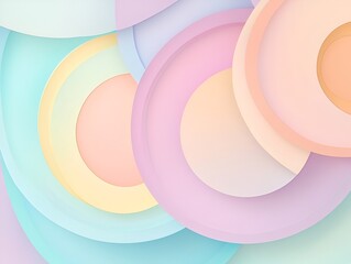 Sticker - Soft pastel circular gradients overlapping in a harmonious abstract design with a modern vibe