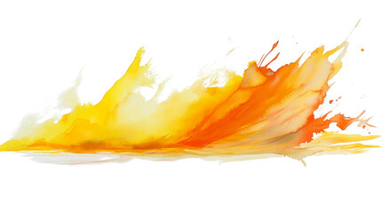 Wall Mural - an abstract watercolor artwork depicting a dynamic explosion of fiery orange and yellow colors sugge