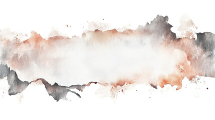 Wall Mural - An abstract watercolor painting featuring a horizontal band of earthy tones against a black background.  The colors blend subtly.