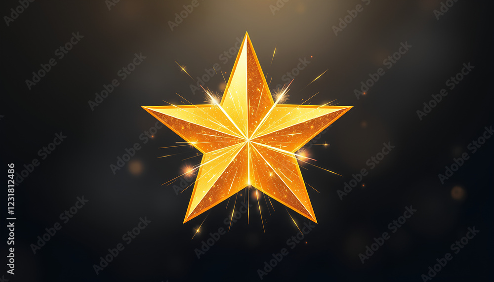 gold star isolated on transparent background Generative Ai. sparkle ...