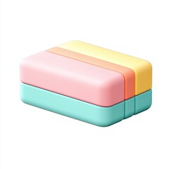 Aufkleber - Pastel Colored Stacked Rectangular Blocks 3D Render Abstract Background Illustration for Design Projects
