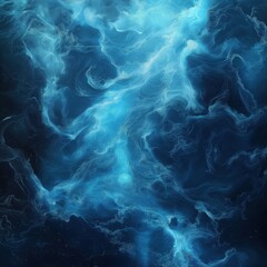 Wall Mural - Abstract blue cosmic nebula with swirling fluid textures in deep space