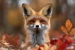 © setiadio - Red fox amidst autumn leaves in forest