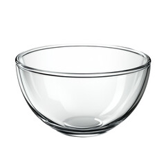 Aufkleber - The image shows a clear glass bowl set against a black backdrop its smooth curves and simple design are highlighted.