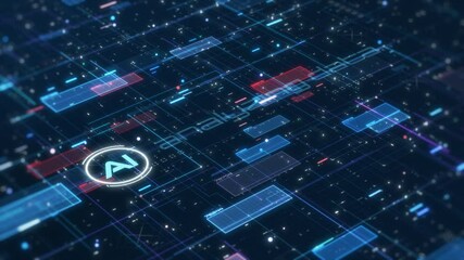 Wall Mural - abstract complex network, ai assistant concept, analysing data, machine learning, neural network (3d