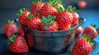 © Muhammad Anjum - A pot filled with freshly picked strawberries.  HD 8K wallpaper Photographic Image