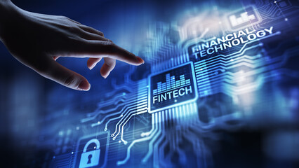 Wall Mural - fintech financial technology cryptocurrency investment and digital money. business concept on virtua