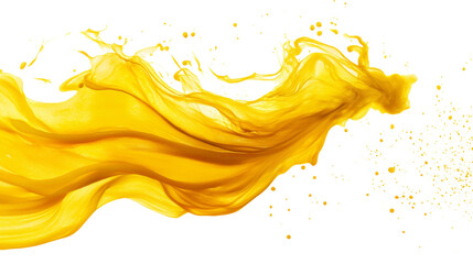 Wall Mural - a dynamic image showcases a vibrant yellow liquid splash in motion against a black background, exhib