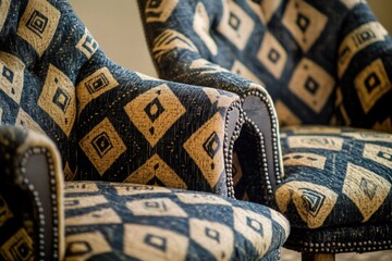 a close-up of a chair with a unique pattern on its surface, suitable for use in interior design or p