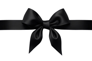 Wall Mural - black ribbon bow isolated on white or transparent png