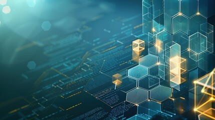 Abstract Hexagon Digital Structure: Futuristic Tech Background