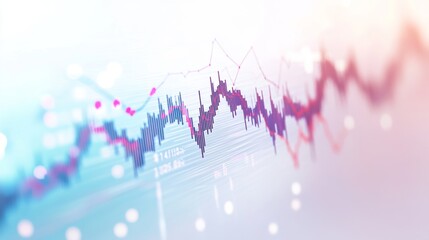 Aufkleber - A digital financial chart showing stock prices fluctuating over time, with a clear focus on the upward trends, set against a minimalist white background.