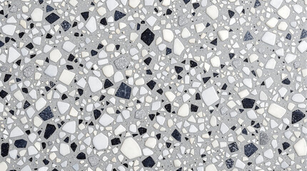 Wall Mural - detailed close-up of a terrazzo surface. the pattern features chips of varying sizes and colors set 