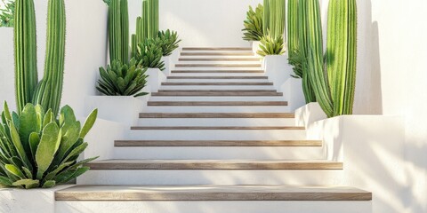 Poster - Stairs to White Building