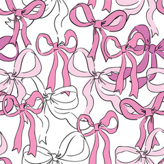 Fototapete - Beautiful Bows holiday design pattern seamless Vector Illustration Trendy Bows
