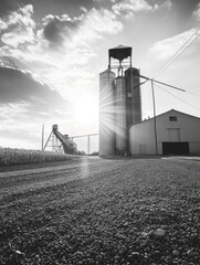 Canvas Print - Grain Elevator Silhouette