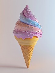 Wall Mural - Colorful Ice Cream Cone