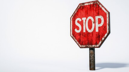 Sticker - Red Stop Sign on Wooden Pole