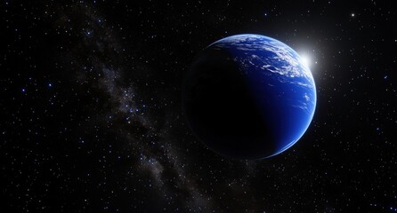 A Blue Planet in the Vastness of Space
