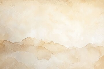 Poster - Abstract Beige Watercolor Mountain Landscape