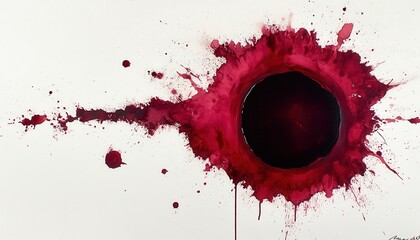 Poster - Abstract Red Paint Splatter with Dark Central Circle