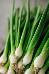 Wall Mural - Green Onions Close Up