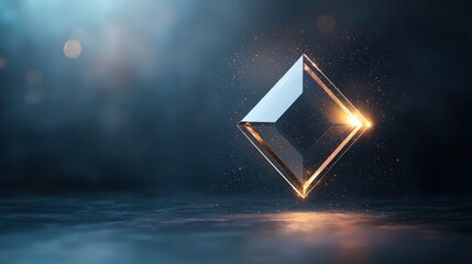 Wall Mural - a diamond shape is floating in the air with a blue background