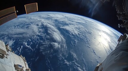 Wall Mural - earth view from international space station
