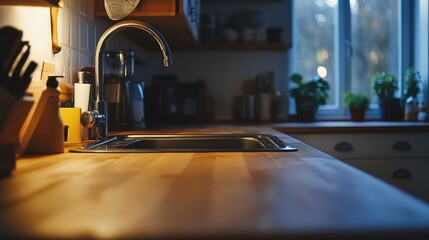 Wall Mural - Kitchen Counter with Sink and Window