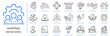 © Yurii - workshop icons, icon set of teamwork with coaching, training, meeting, simple symbols, linear vector illustration, outline editable stroke