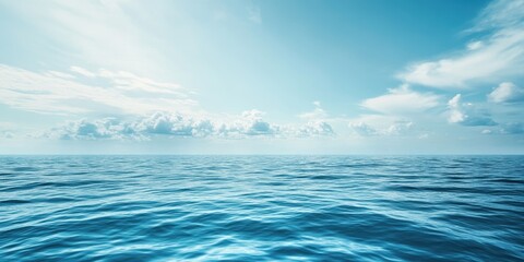 Wall Mural - Serene ocean view under a bright blue sky that evokes tranquility and peace.