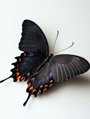 Poster - Black and orange butterfly on white