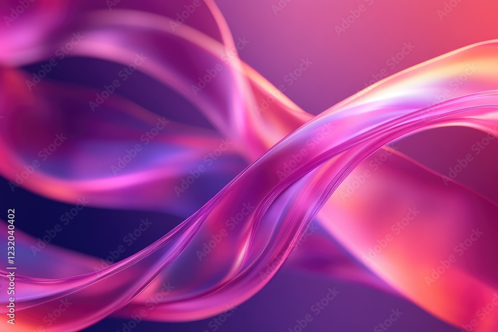Fluid digital ribbons creating dynamic presentation borders, with ...