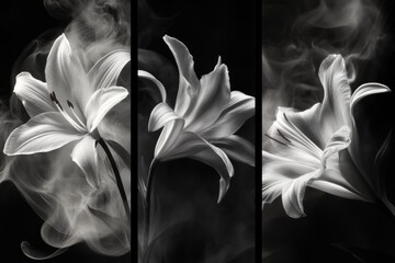 Poster - Black and White Flower