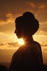 Wall Mural - person at sunset