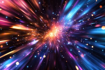 Wall Mural - cosmic speed, light trails, nebula, starfield, warp, travel, background, abstract, energy, design