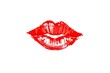 © LouvrianDesign - Red Lips Impression: A Bold, Expressive Watercolor Kiss