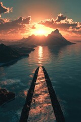 Wall Mural - Sunset Over Water