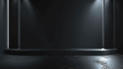 Aufkleber - Modern luxury studio dark background texture wallpaper, Empty black color studio room background, gradient.