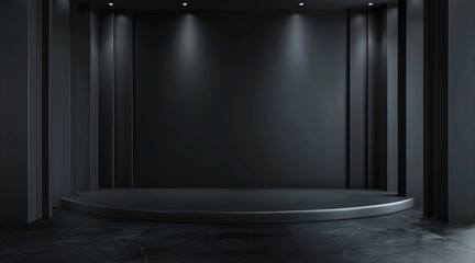 Aufkleber - Modern luxury studio dark background texture wallpaper, Empty black color studio room background, gradient.