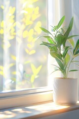 Wall Mural - Potted Plant on Window Sill