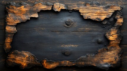 Aufkleber - This image showcases a detailed grungy and weathered wooden texture background  The wooden surface features prominent cracks erosion patterns and a distressed vintage inspired appearance