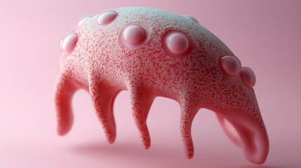 Wall Mural - Pink Amoeba: A 3D Render of a Unique Microscopic Organism