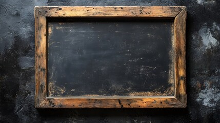 Leinwandbilder - Vintage Rustic Wooden Chalkboard or Blackboard Frame with Blank Copy Space for Text Education School or Office Background