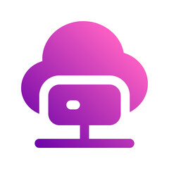 Wall Mural - cloud server gradient icon