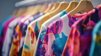 Wall Mural - Colorful Shirts on Rack