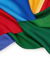 Wall Mural - colorful fabric waves in blue, red, green, and yellow tones