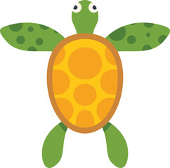 Sticker - Minimalist vector illustration of a cute sea turtle swimming underwater, isolated on a white background