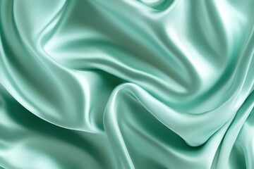 Mint green silk fabric draped, textured background, textile design