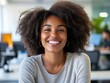 © Alexandr - Woman with afro smiling